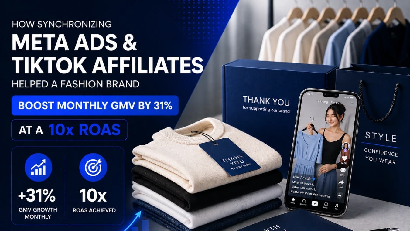 How Synchronizing Meta Ads and TikTok Affiliates Helped a Fashion Brand Boost Monthly GMV by 31% at a 10x ROAS